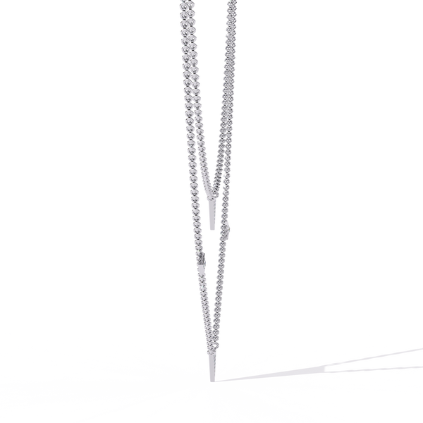 Reverra 14K Gold Round Lab Grown Diamond Triangle Fashion Necklace for Women, CTTW-0.3