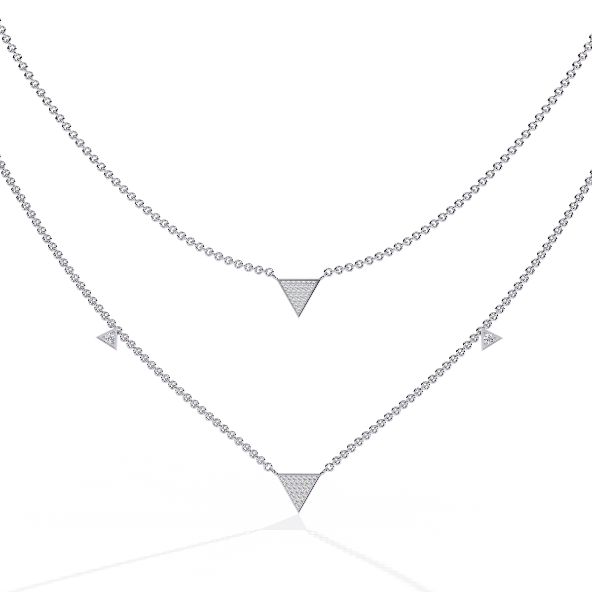 Reverra 14K Triangle Diamond Fashion Necklace, CTTW-0.3