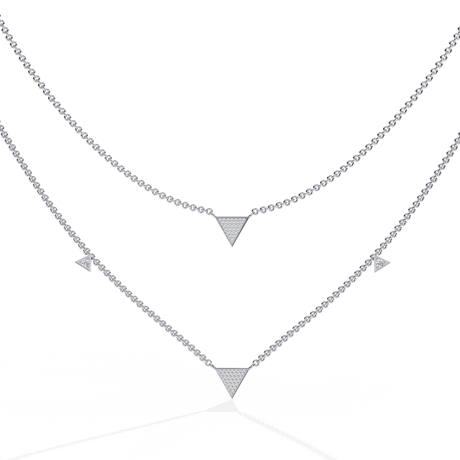 Reverra 14K Triangle Diamond Fashion Necklace, CTTW-0.3