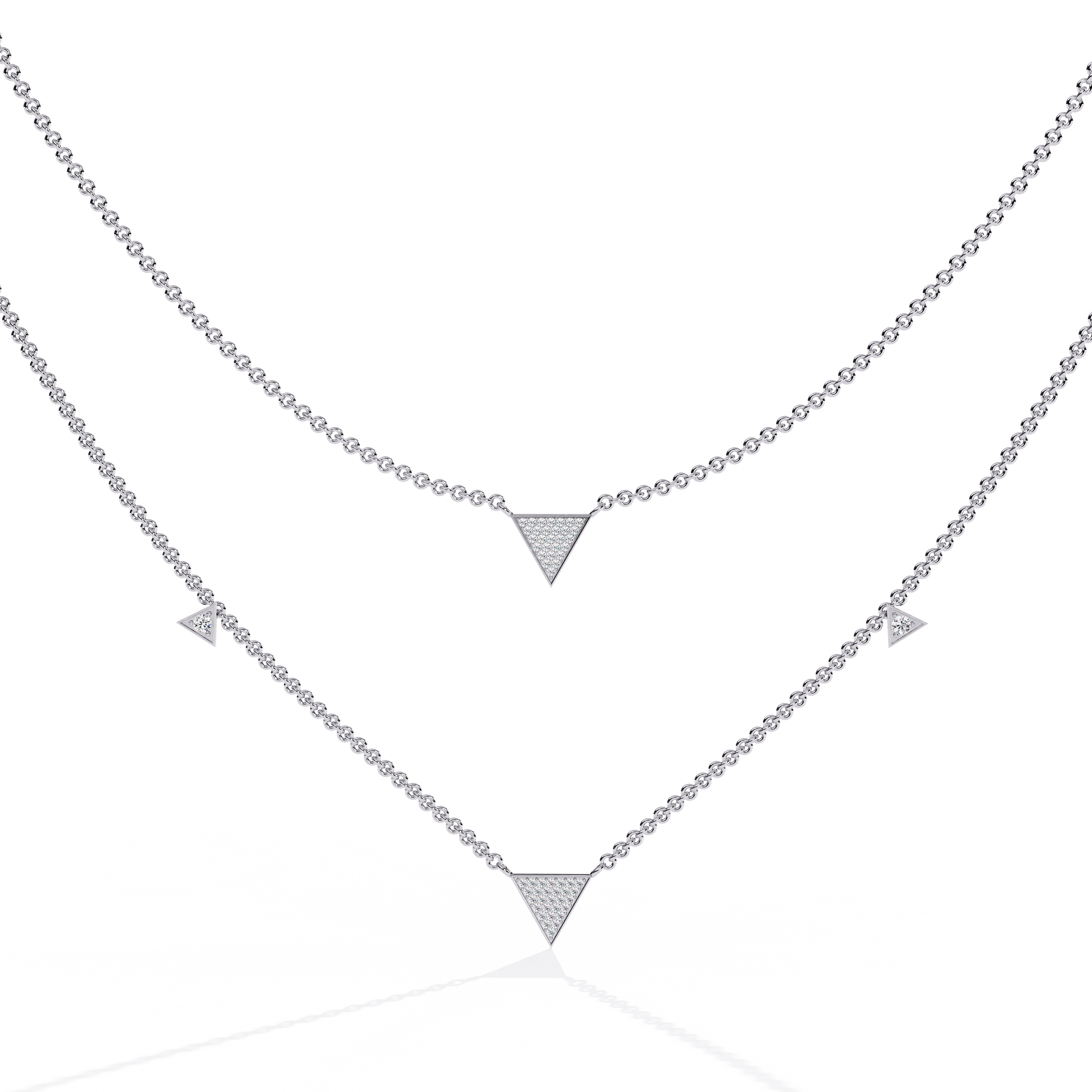 Reverra 14K Triangle Diamond Fashion Necklace, CTTW-0.3