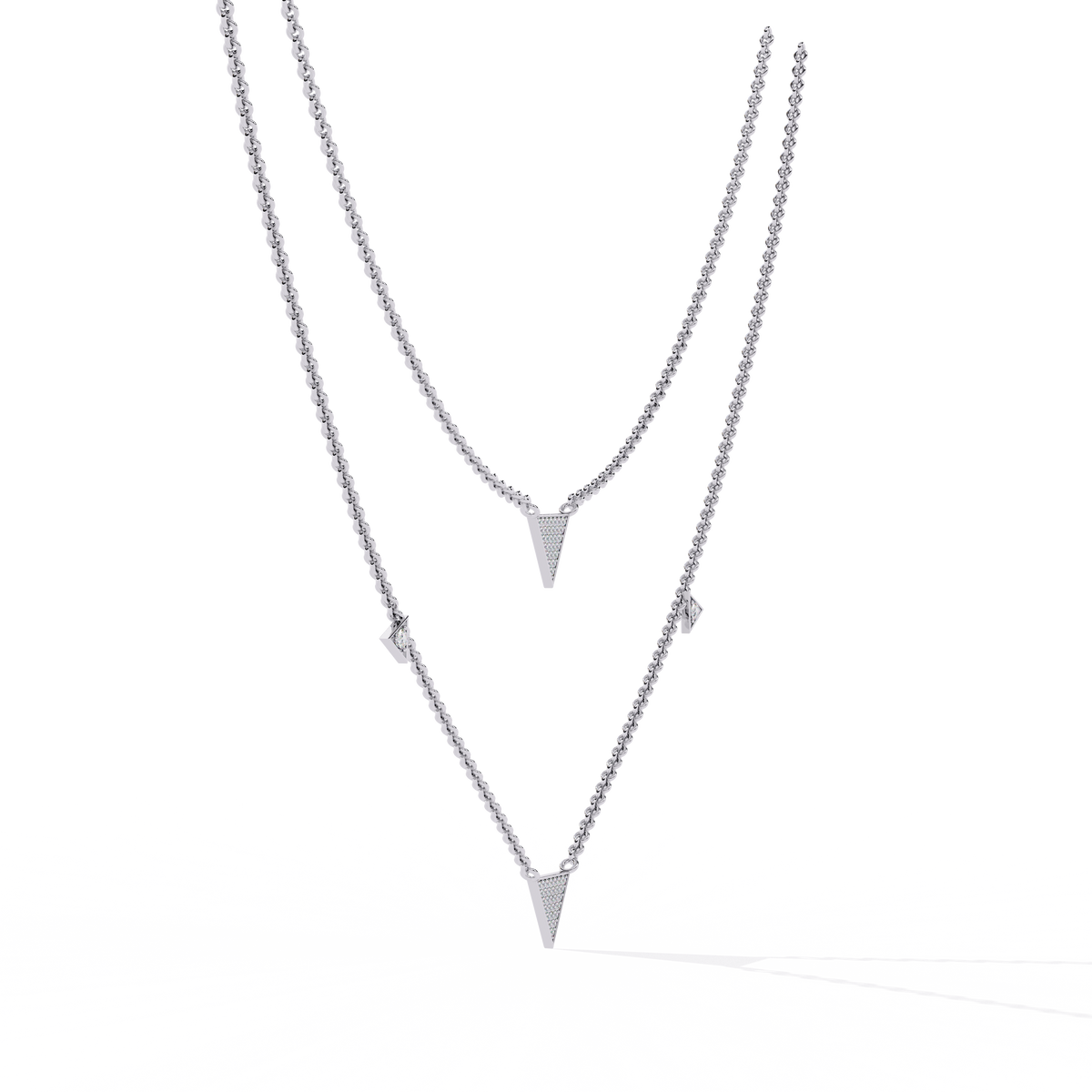 Reverra 14K Triangle Diamond Fashion Necklace, CTTW-0.3
