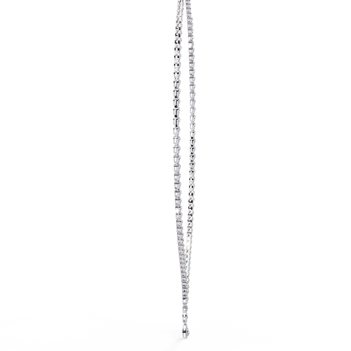 Reverra 14K Pear Diamond Riviera Necklace, CTTW-4.52