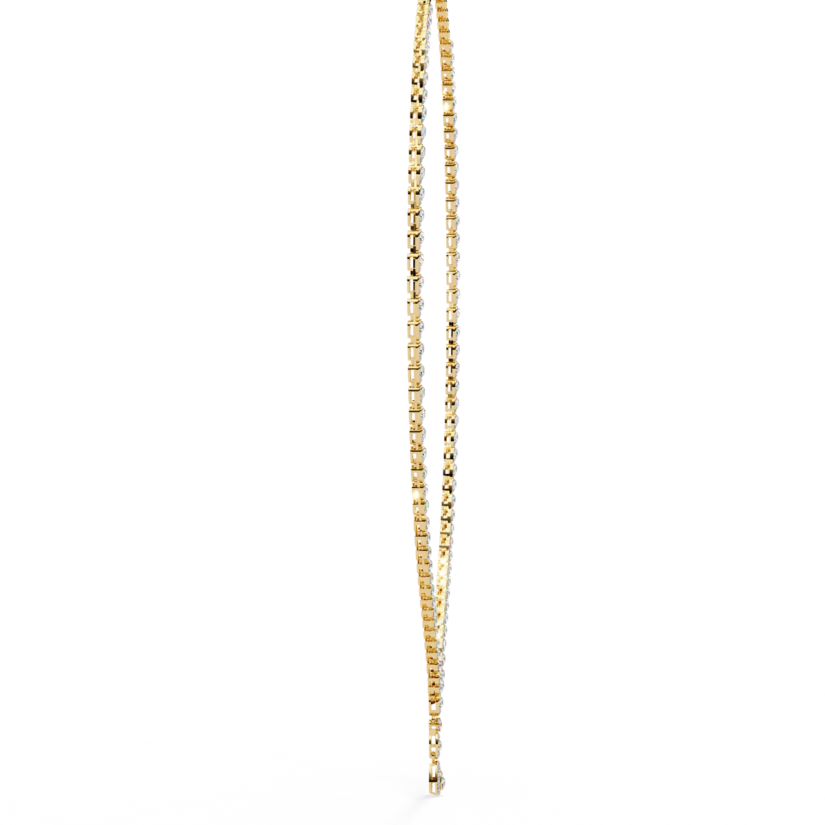 Reverra 14K Pear Diamond Riviera Necklace, CTTW-4.52