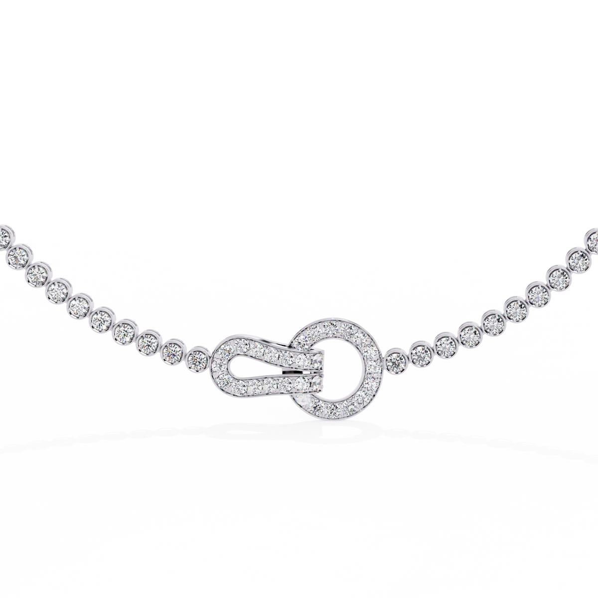 Reverra 14K Round Diamond Riviera Necklace, CTTW-6.42