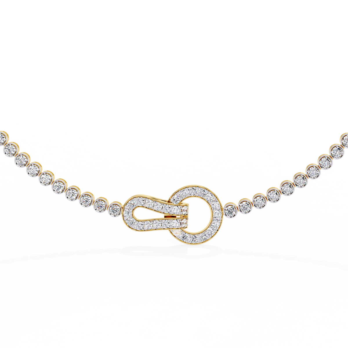 Reverra 14K Round Diamond Riviera Necklace, CTTW-6.42