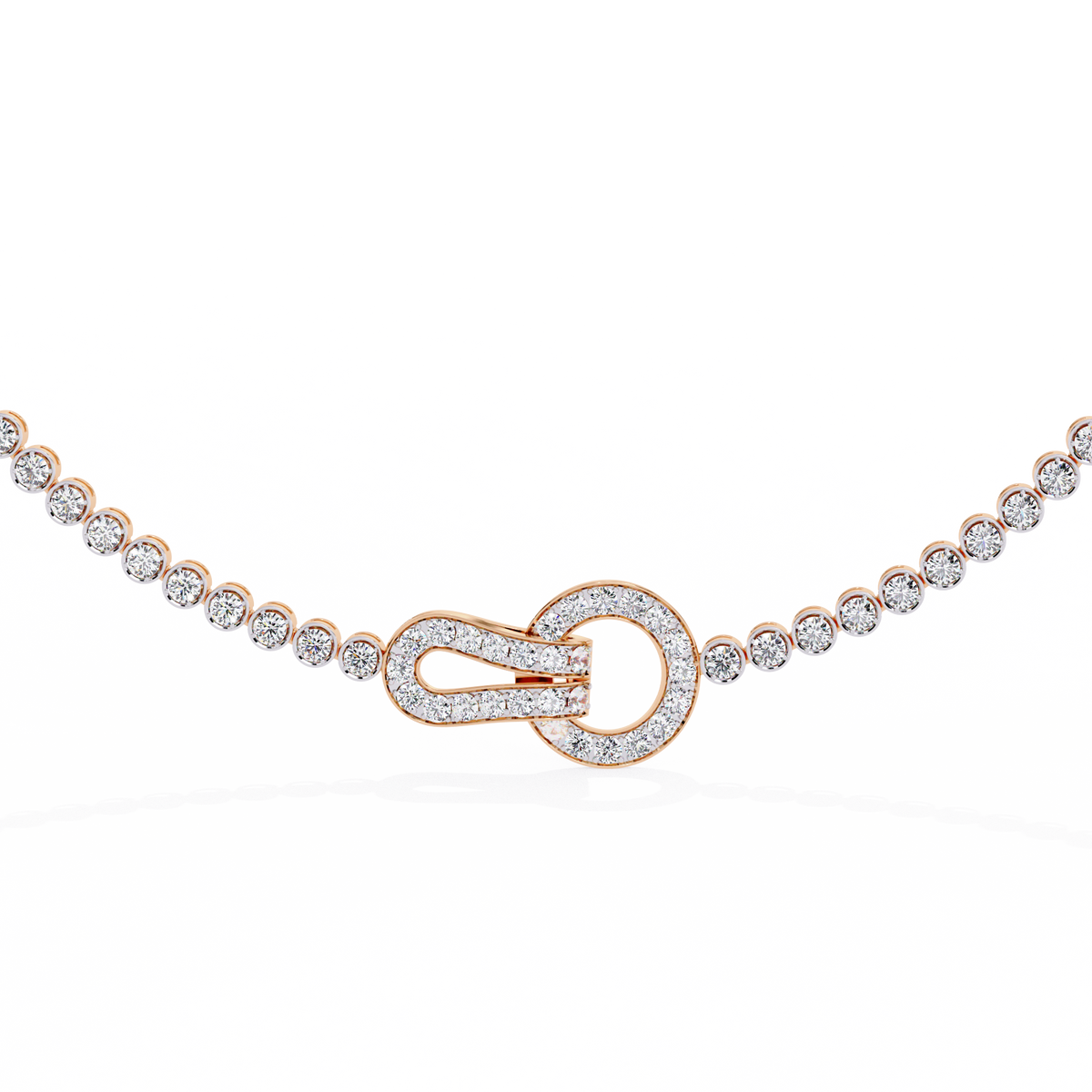 Reverra 14K Round Diamond Riviera Necklace, CTTW-6.42