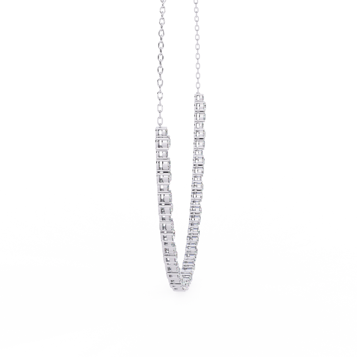 Reverra 14K Round Diamond Graduating Necklace, CTTW-3.25