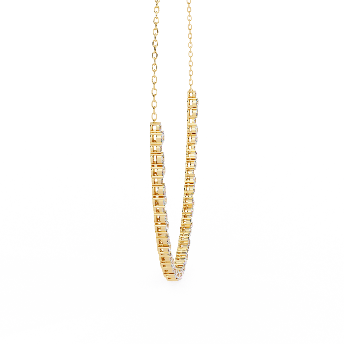 Reverra 14K Round Diamond Graduating Necklace, CTTW-3.25