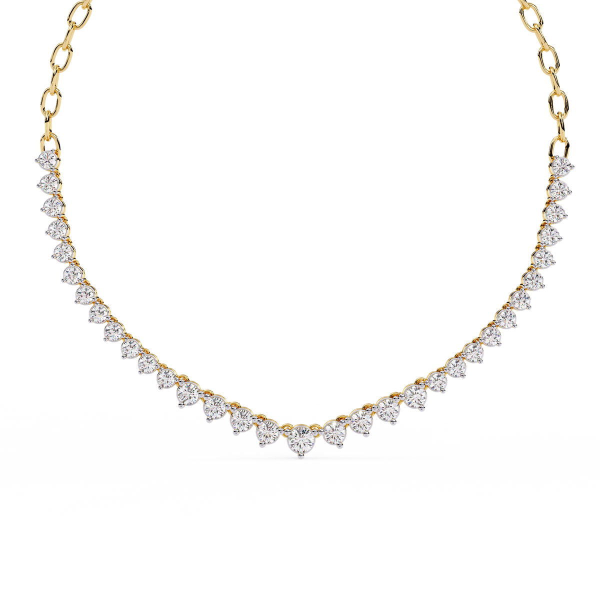 Reverra 14K Pear Diamond Graduating Necklace, CTTW-1.29