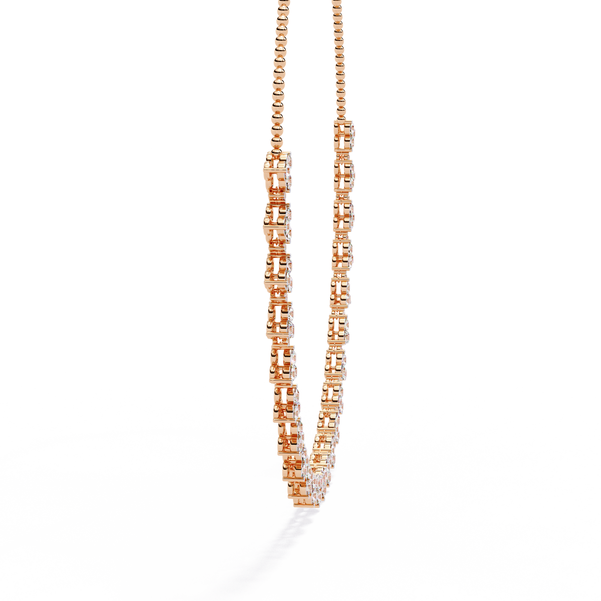 Reverra 14K Round Diamond Graduating Necklace, CTTW-2.14