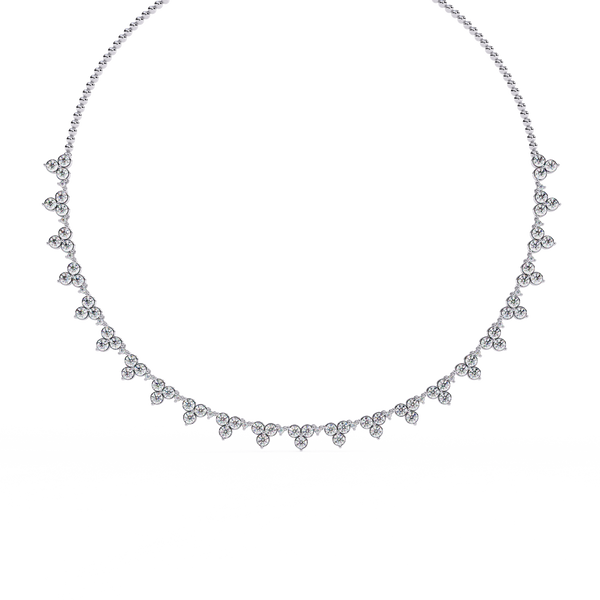 Reverra 14K Gold Round Lab Grown Diamond Graduating Necklace for Women, CTTW-2.14