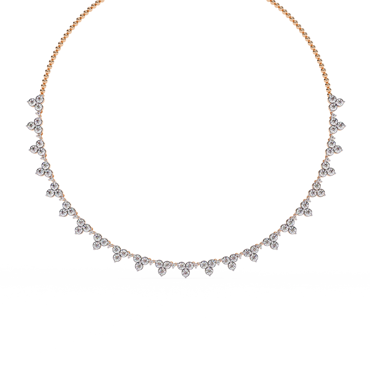 Reverra 14K Round Diamond Graduating Necklace, CTTW-2.14