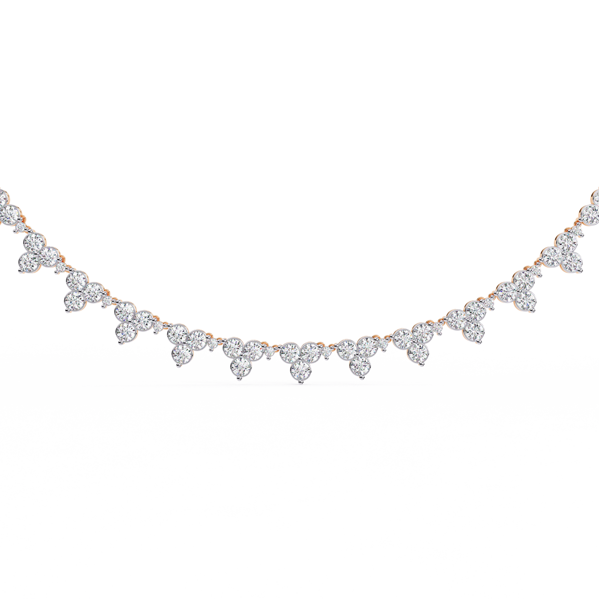 Reverra 14K Round Diamond Graduating Necklace, CTTW-2.14