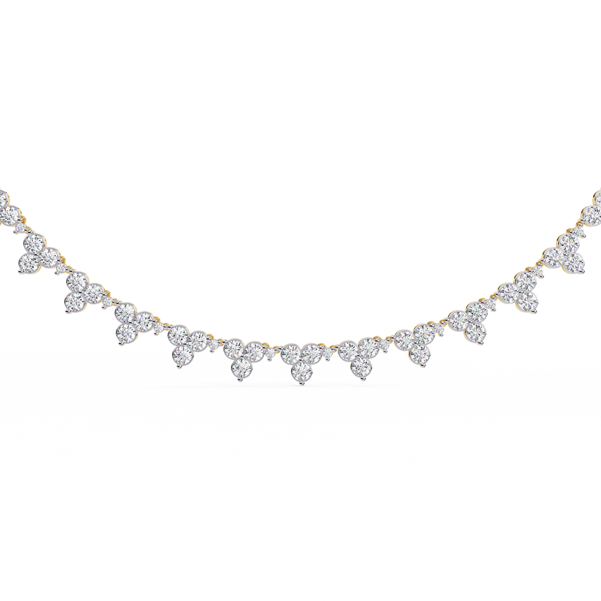 Reverra 14K Round Diamond Graduating Necklace, CTTW-2.14