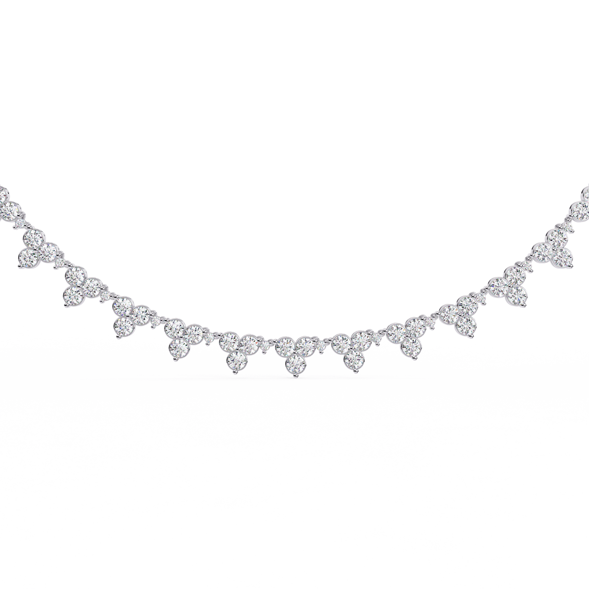 Reverra 14K Round Diamond Graduating Necklace, CTTW-2.14