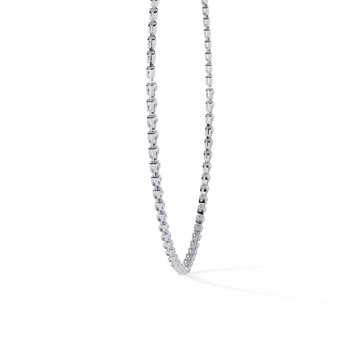 Reverra 14K Round Diamond Tennis Necklace, CTTW-4.84