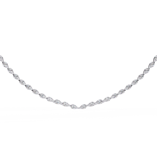 Reverra 14K Gold Round Lab Grown Diamond Tennis Necklace for Women, CTTW-4.84