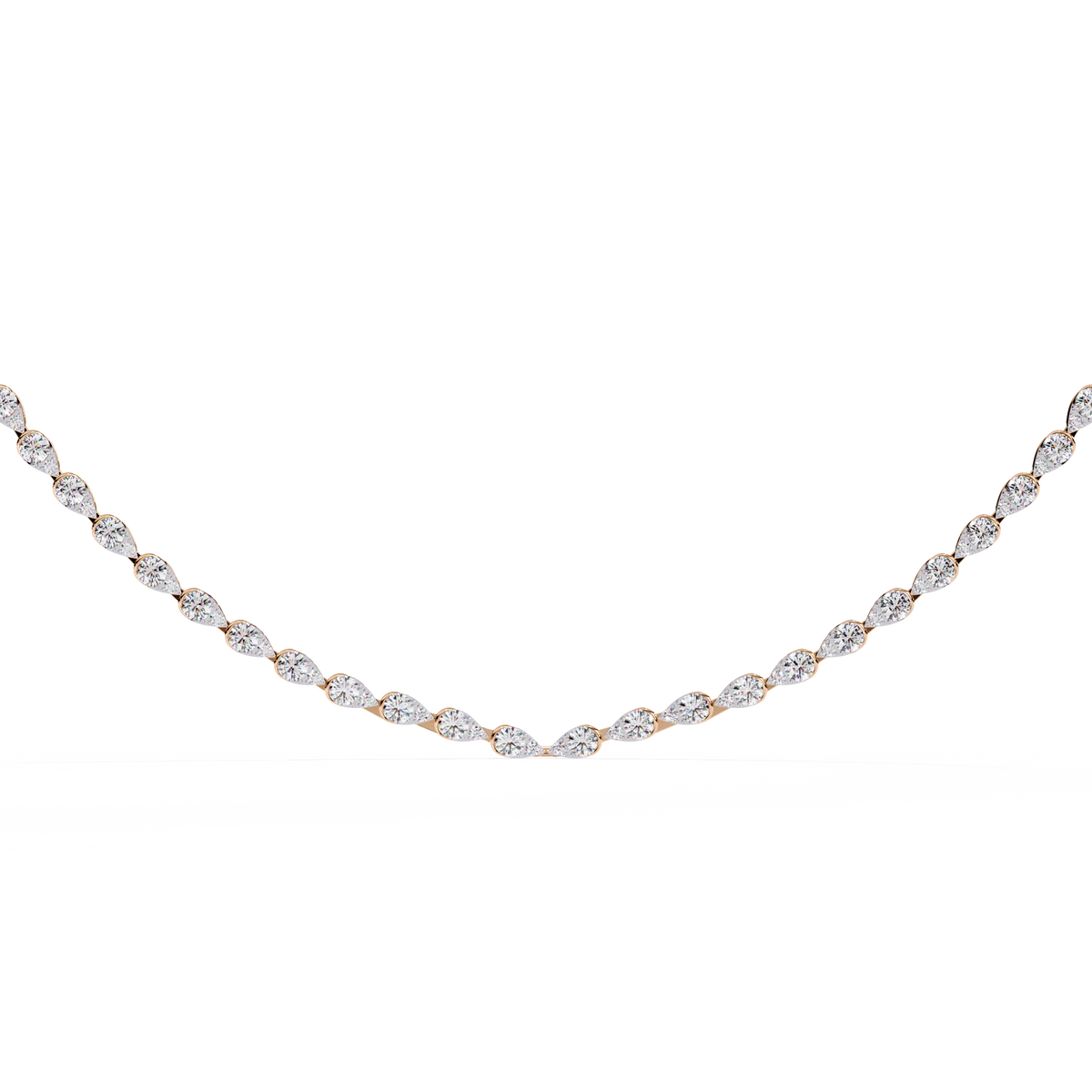 Reverra 14K Gold Round Lab Grown Diamond Tennis Necklace for Women, CTTW-4.84