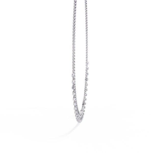 Reverra 14K Gold Princess Lab Grown Diamond Riviera Necklace for Women, CTTW-7