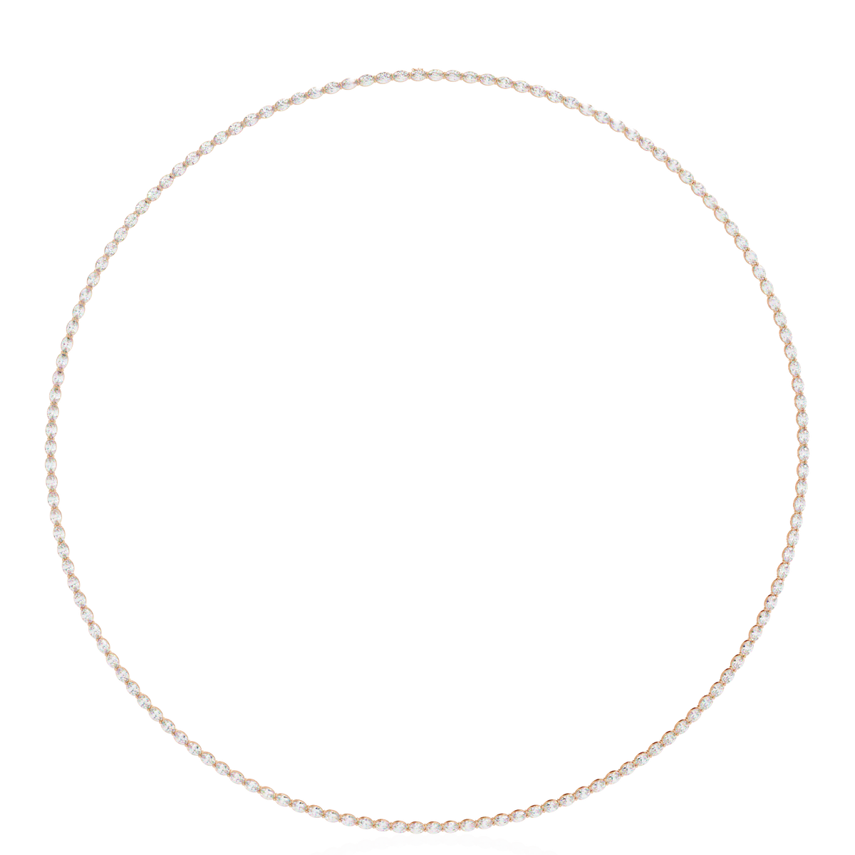 Reverra 14K Oval Diamond Tennis Necklace, CTTW-6.2