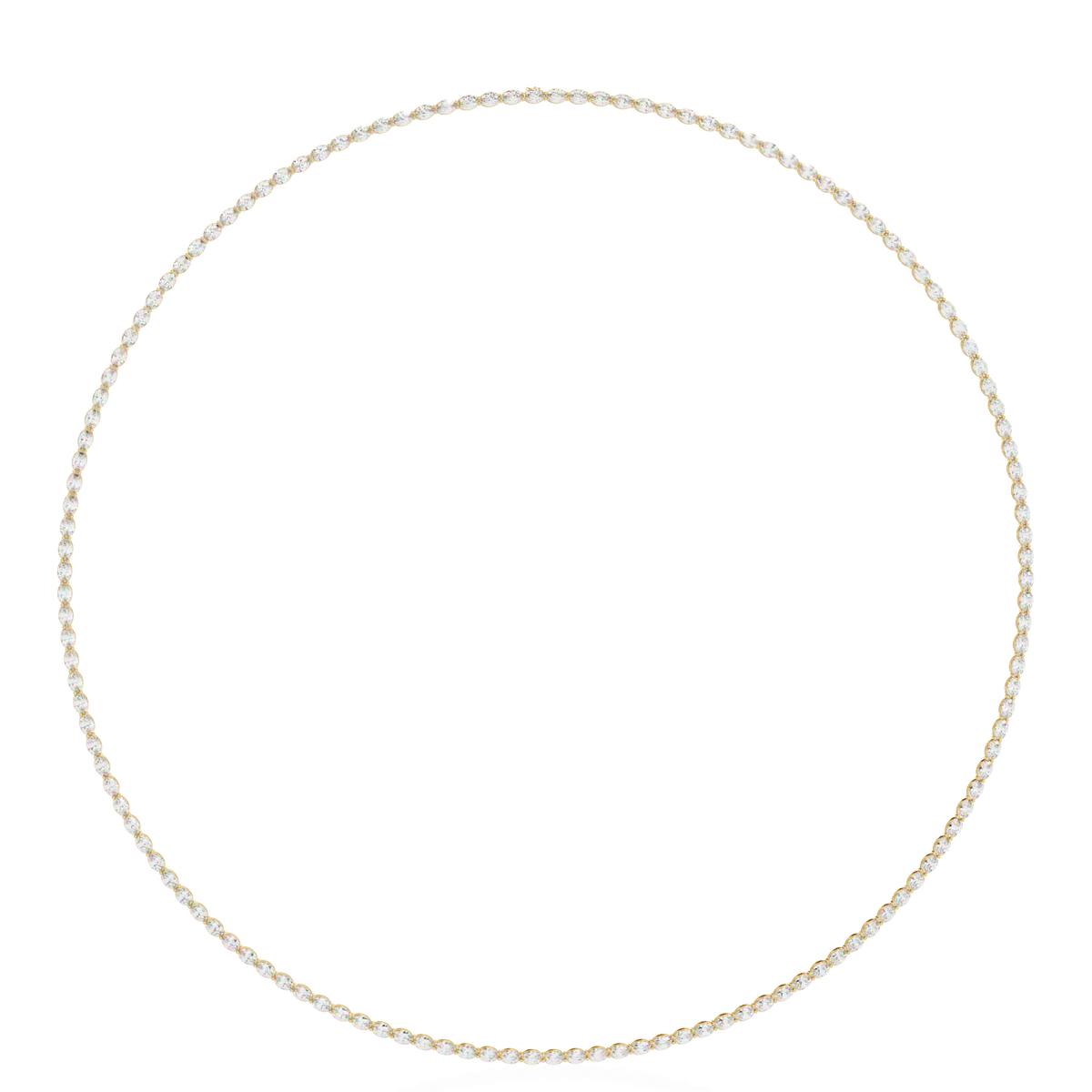 Reverra 14K Oval Diamond Tennis Necklace, CTTW-6.2