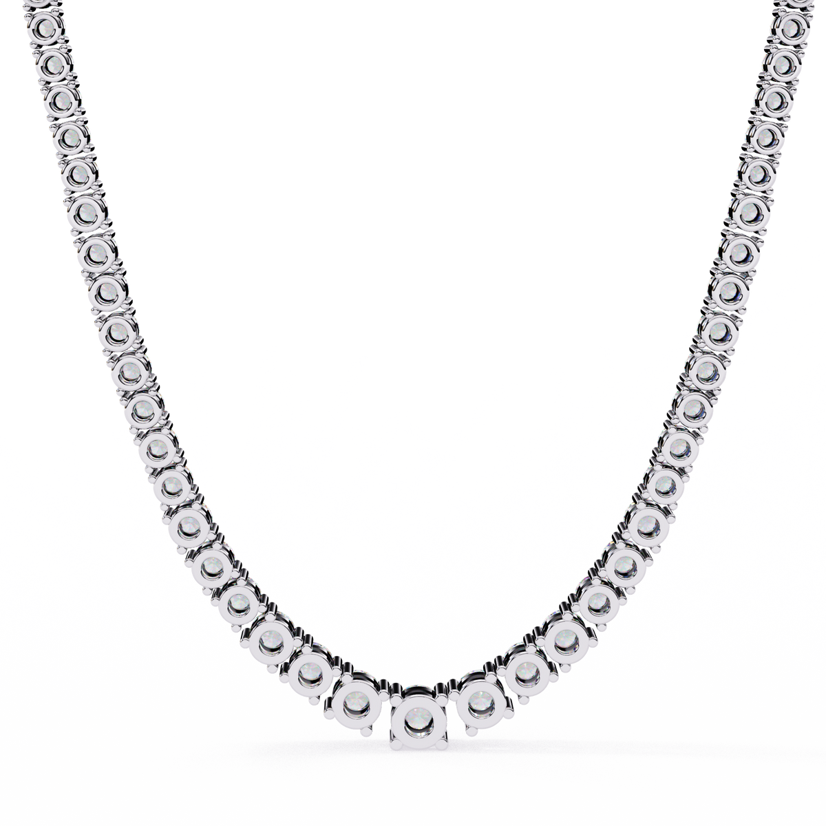 Reverra 14K Round Diamond Graduated Tennis Necklace, CTTW-17.54