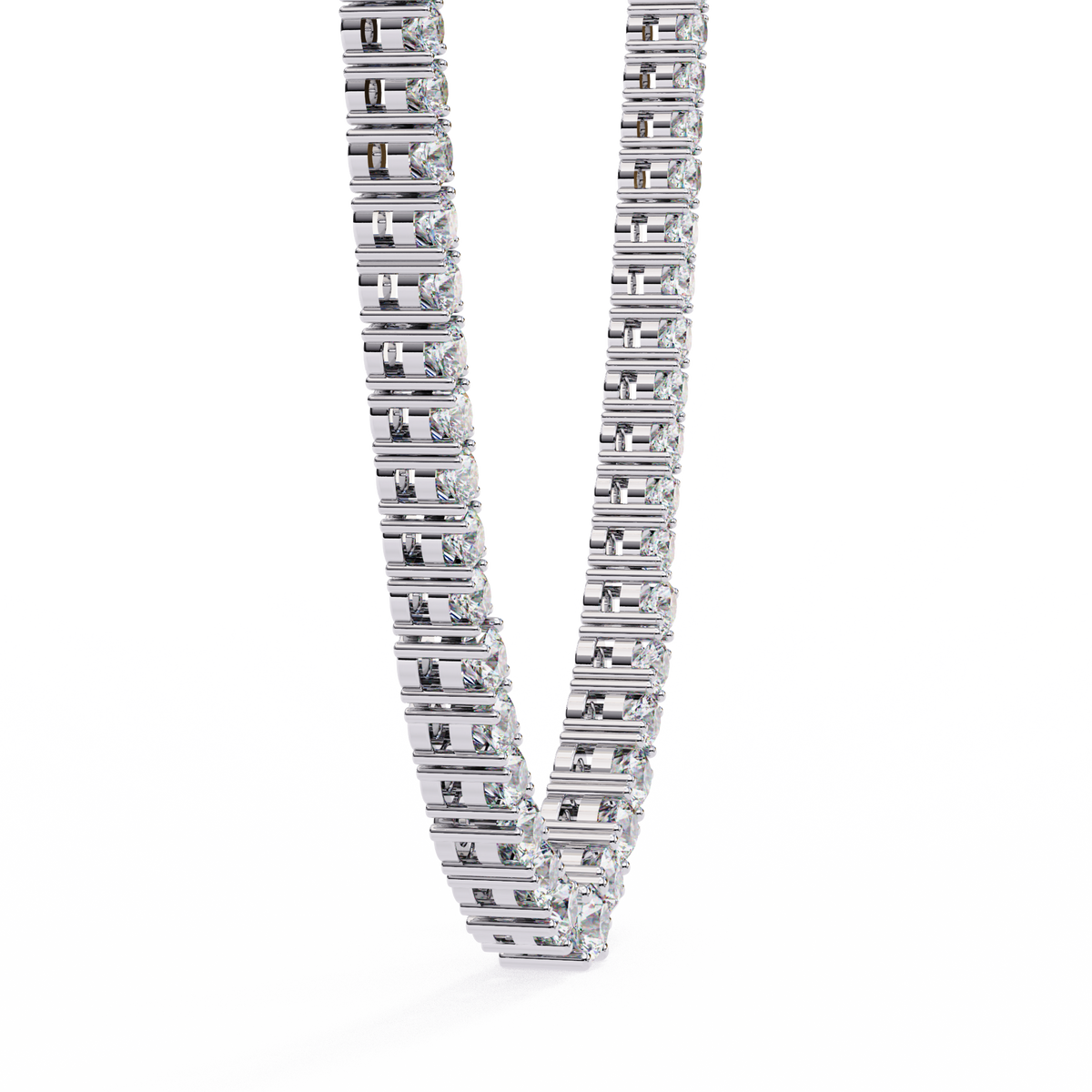 Reverra 14K Round Diamond Graduated Tennis Necklace, CTTW-17.54