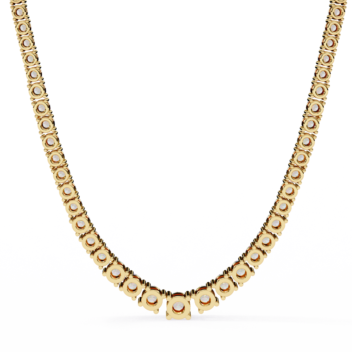 Reverra 14K Round Diamond Graduated Tennis Necklace, CTTW-17.54