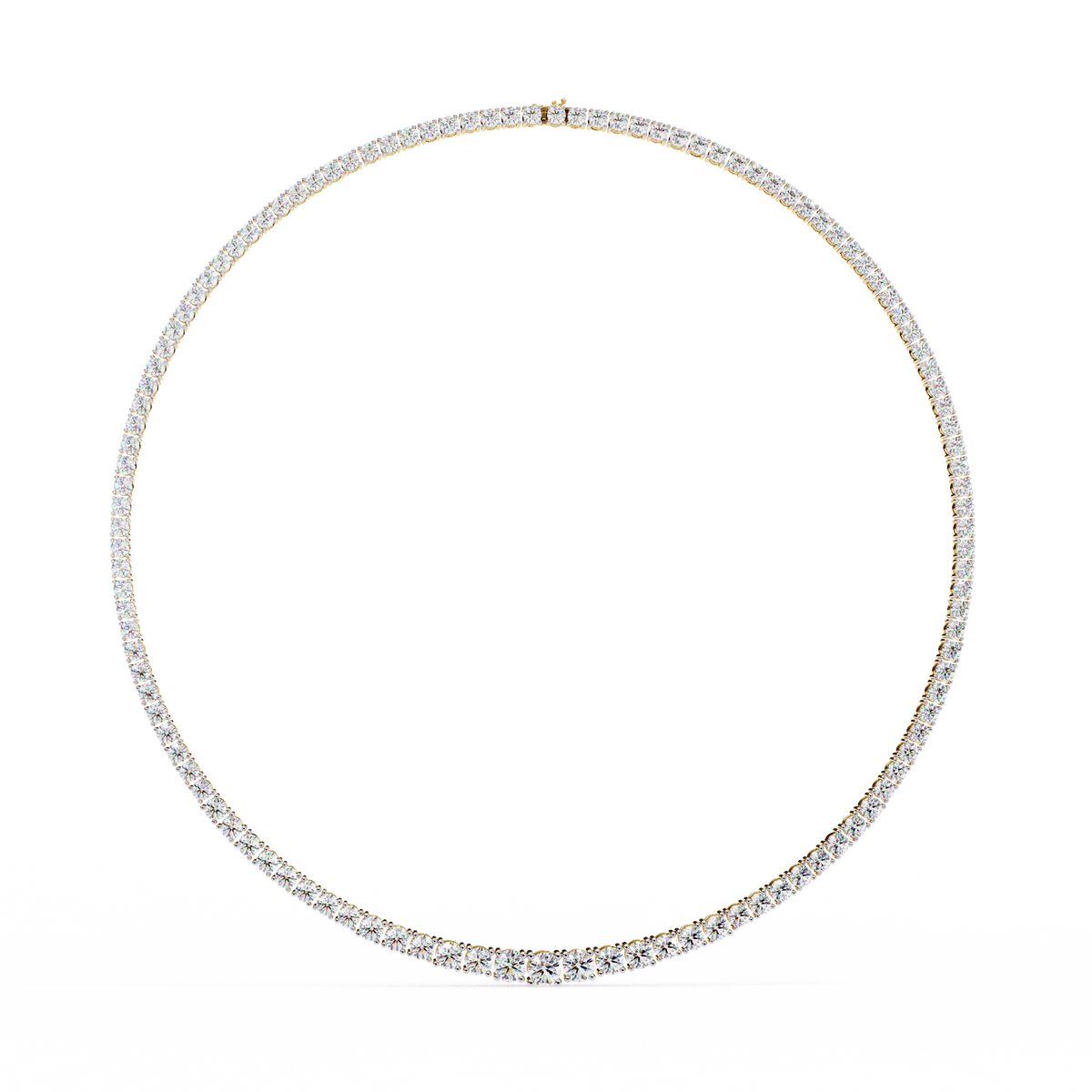 Reverra 14K Round Diamond Graduated Tennis Necklace, CTTW-17.54