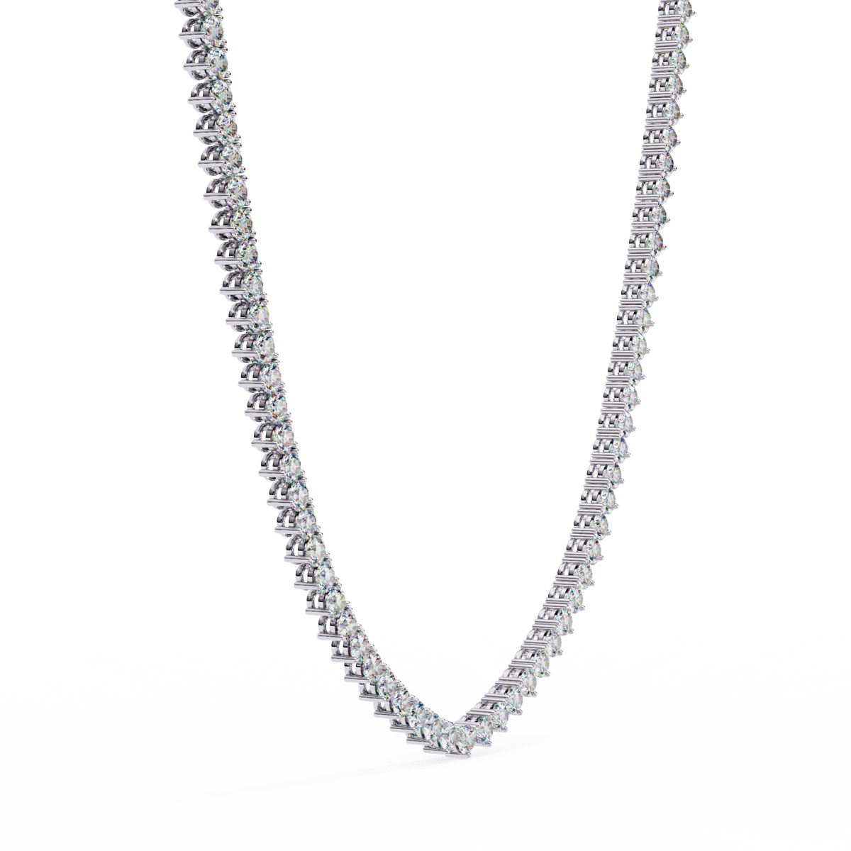 Reverra 14K Graduated Round Diamond Tennis Necklace, CTTW-5.7