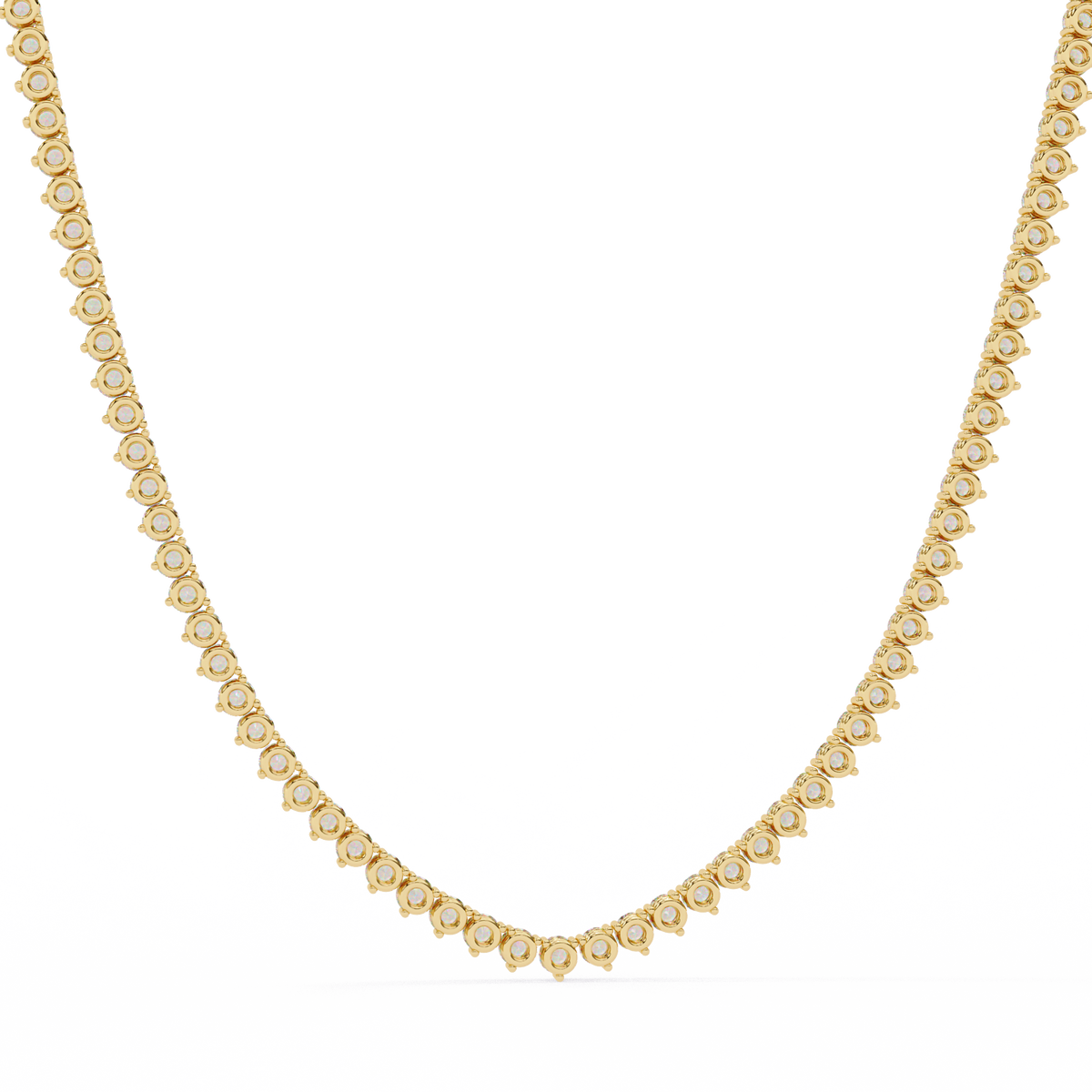 Reverra 14K Graduated Round Diamond Tennis Necklace, CTTW-5.7