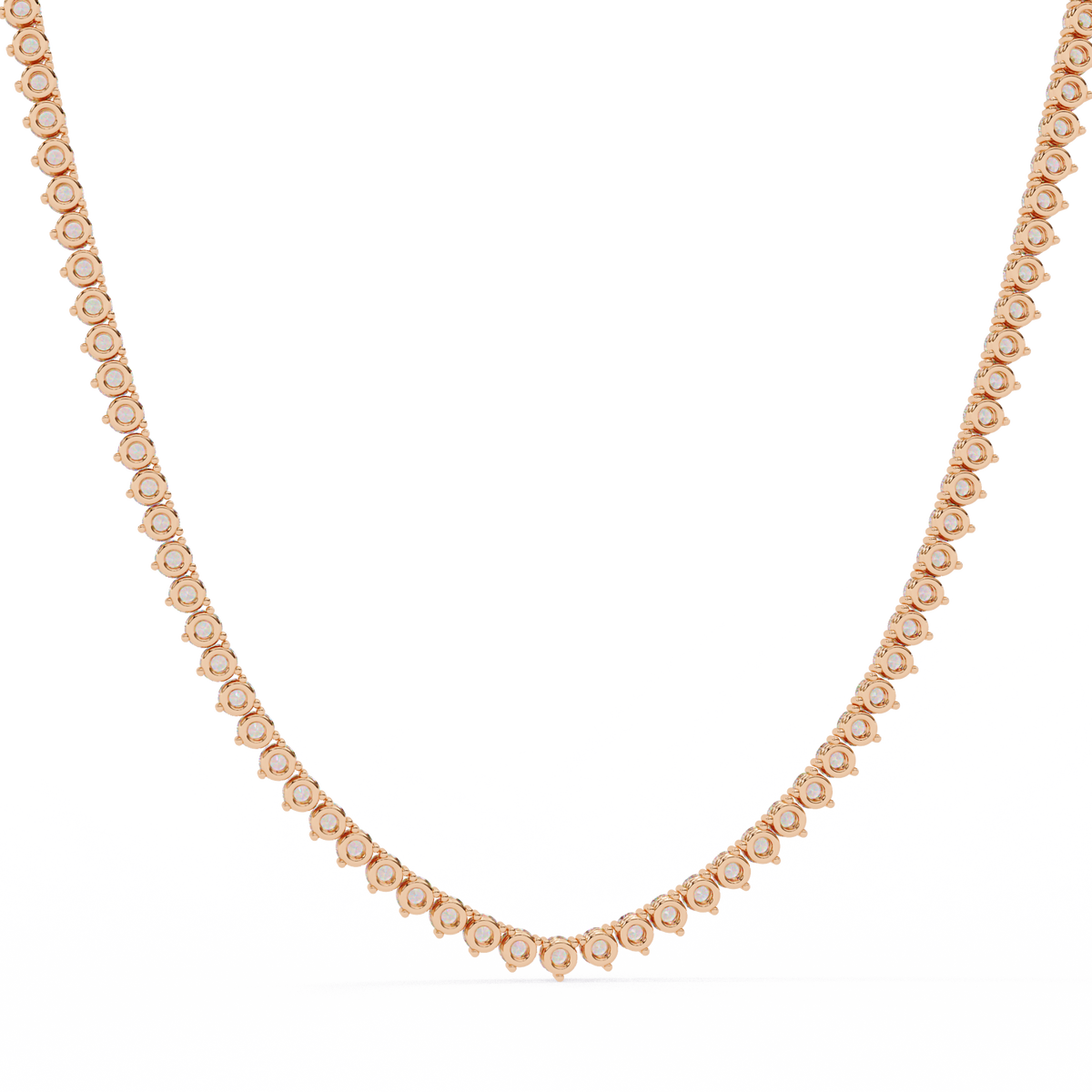 Reverra 14K Graduated Round Diamond Tennis Necklace, CTTW-5.7