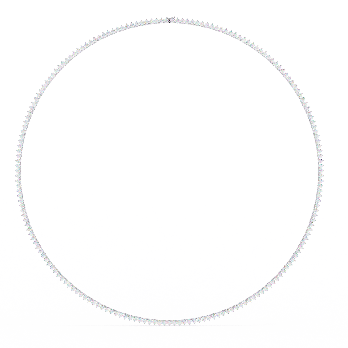 Reverra 14K Graduated Round Diamond Tennis Necklace, CTTW-5.7