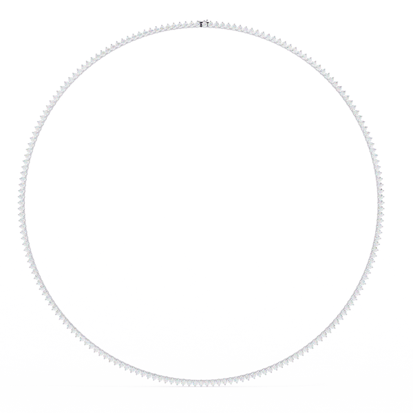 Reverra 14K Gold Graduated Round Lab Grown Diamond Tennis Necklace for Women, CTTW-5.7