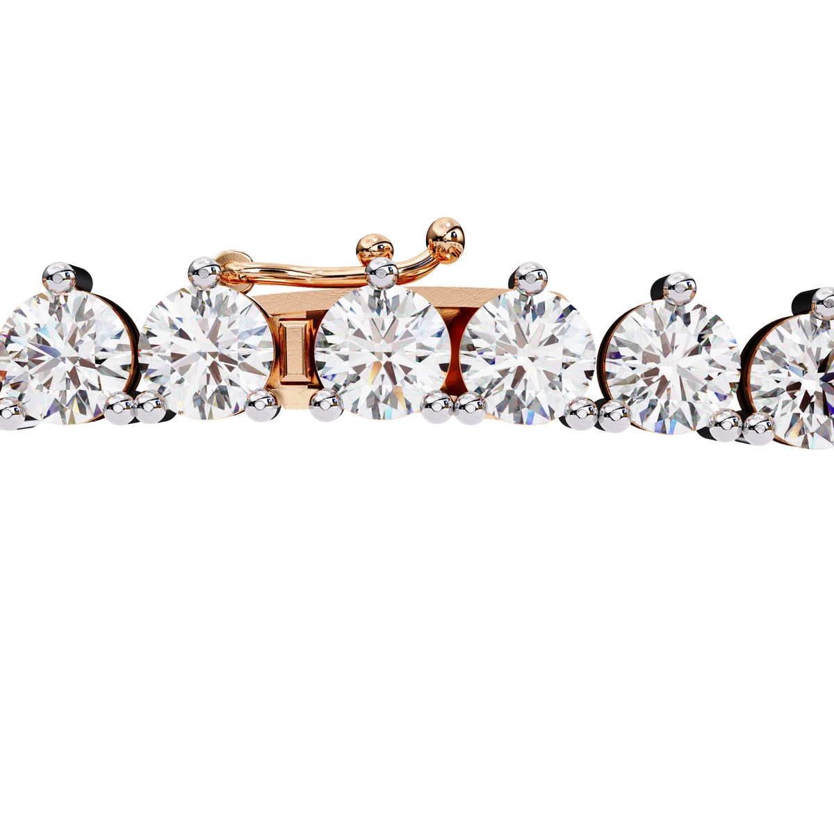 Reverra 14K Graduated Round Diamond Tennis Necklace, CTTW-5.7