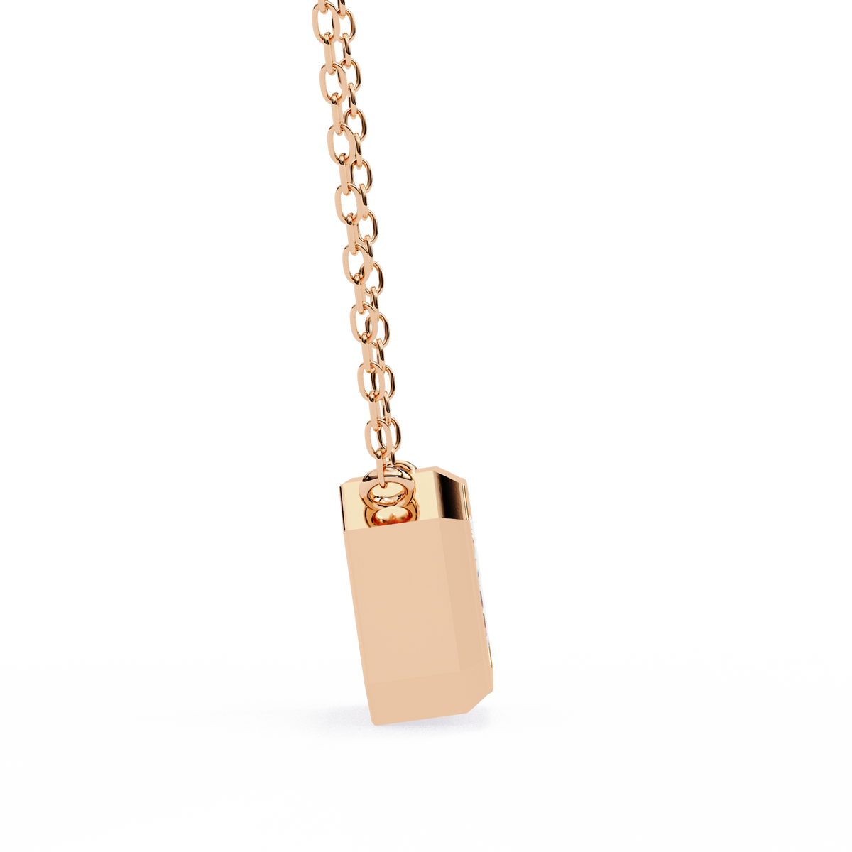 Reverra 14K Emerald Diamond Bezel Pendant Necklace, CTTW-0.78