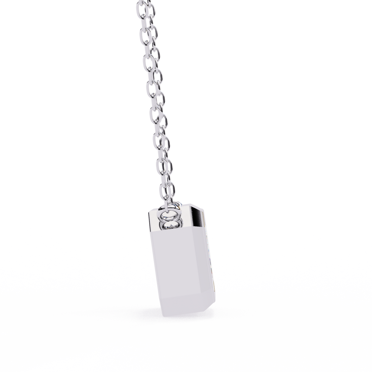 Reverra 14K Emerald Diamond Bezel Pendant Necklace, CTTW-0.78