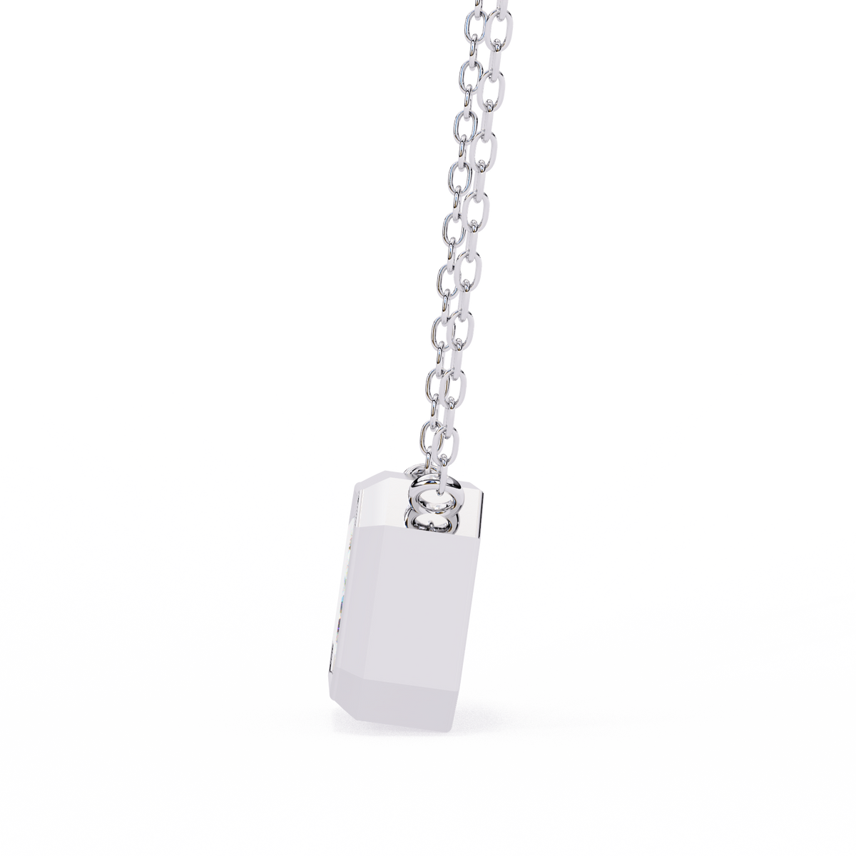 Reverra 14K Emerald Diamond Bezel Pendant Necklace, CTTW-0.78