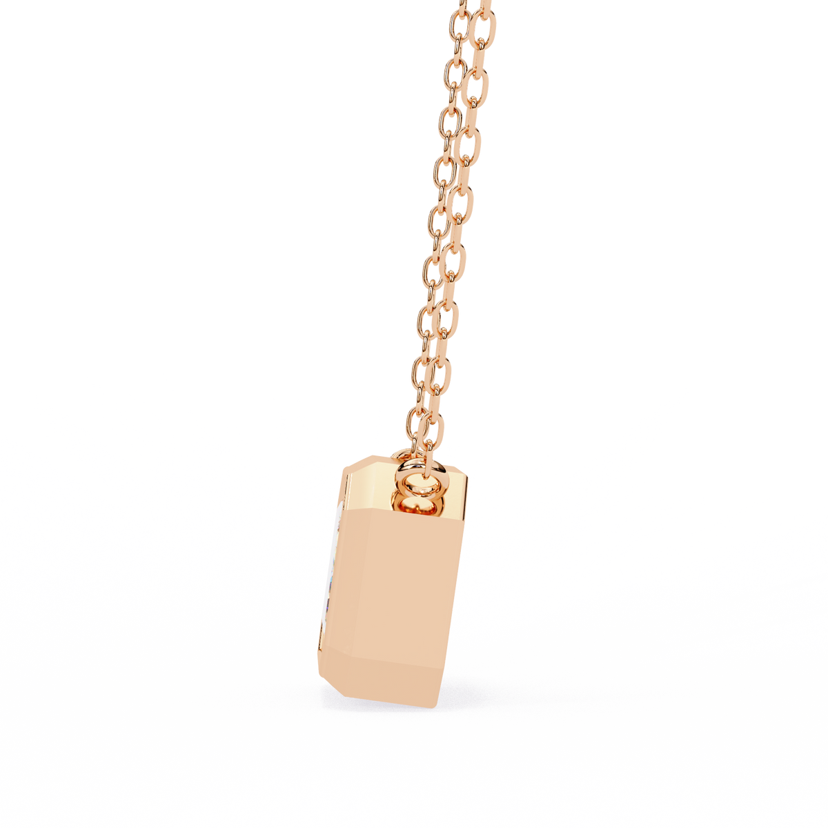 Reverra 14K Emerald Diamond Bezel Pendant Necklace, CTTW-0.78