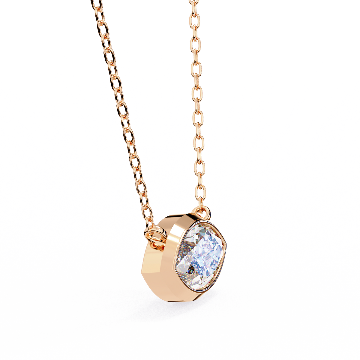 Reverra 14K Marquise Diamond Bezel Pendant Necklace, CTTW-0.68