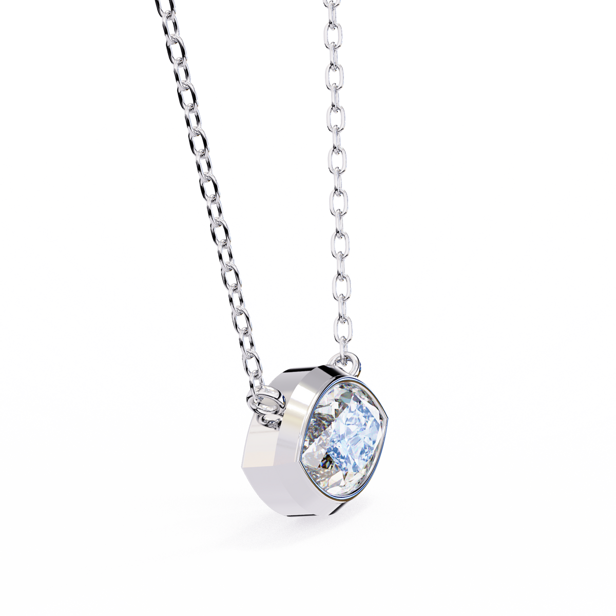 Reverra 14K Marquise Diamond Bezel Pendant Necklace, CTTW-0.68