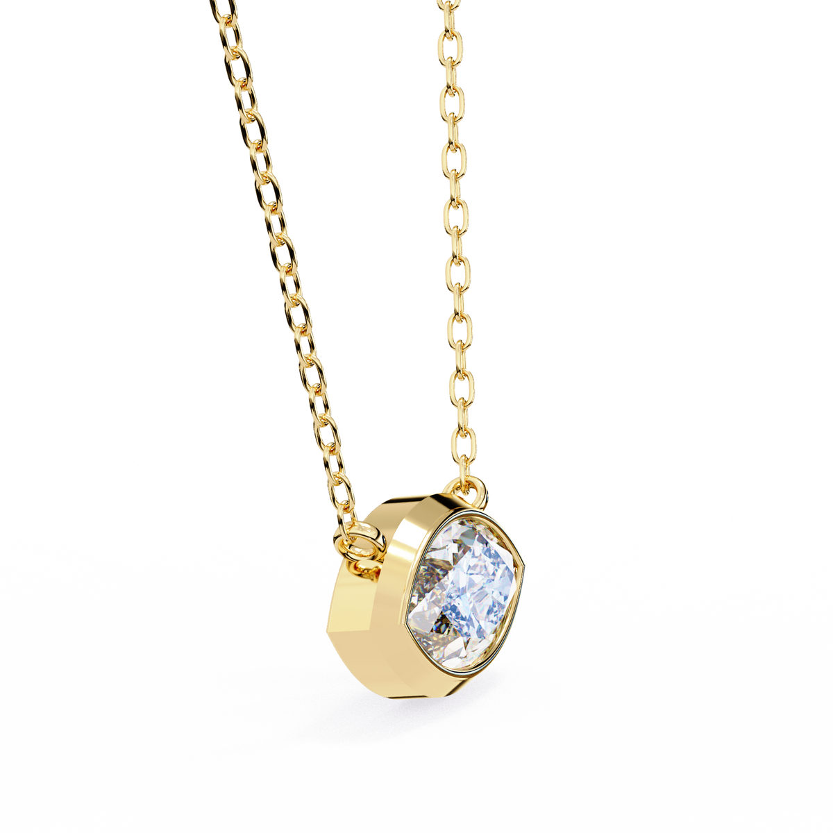 Reverra 14K Marquise Diamond Bezel Pendant Necklace, CTTW-0.68