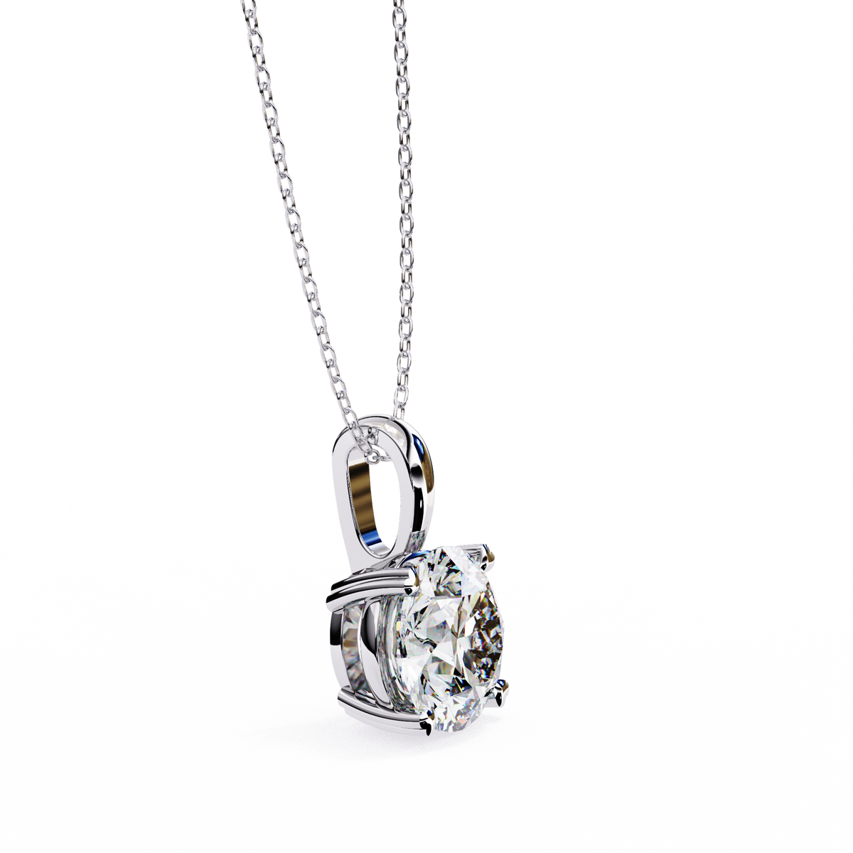 Reverra 14K Round Diamond Solitaire Pendant Necklace, CTTW-0.8