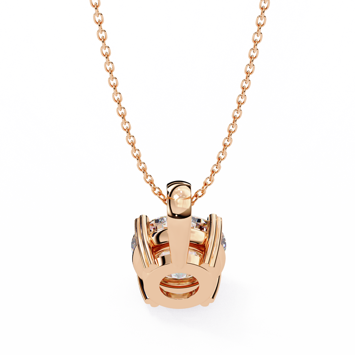 Reverra 14K Round Diamond Solitaire Pendant Necklace, CTTW-0.8