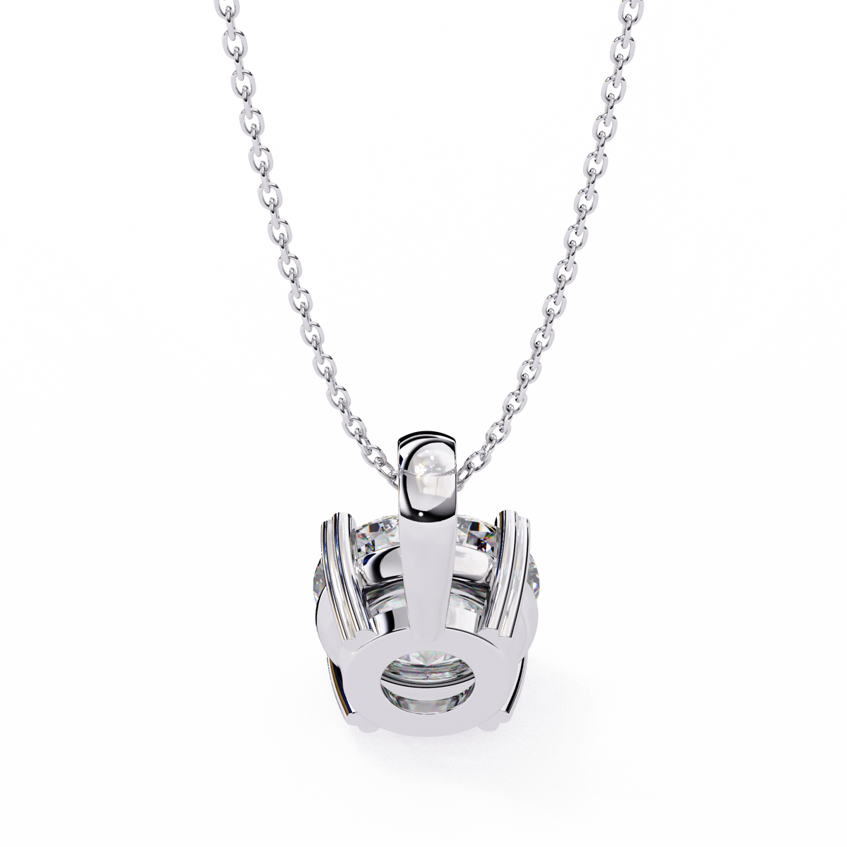 Reverra 14K Round Diamond Solitaire Pendant Necklace, CTTW-0.8