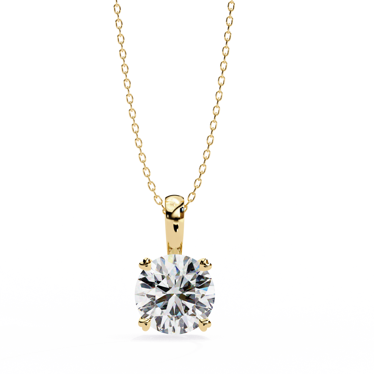 Reverra 14K Round Diamond Solitaire Pendant Necklace, CTTW-0.8