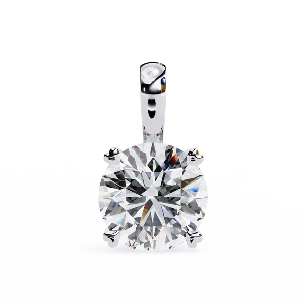 Reverra 14K Gold Round Lab Grown Diamond Solitaire Pendant For Women, CTTW-0.8