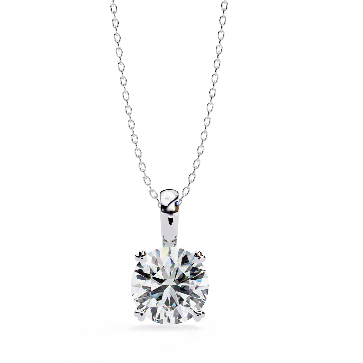 Reverra 14K Round Diamond Solitaire Pendant Necklace, CTTW-0.8