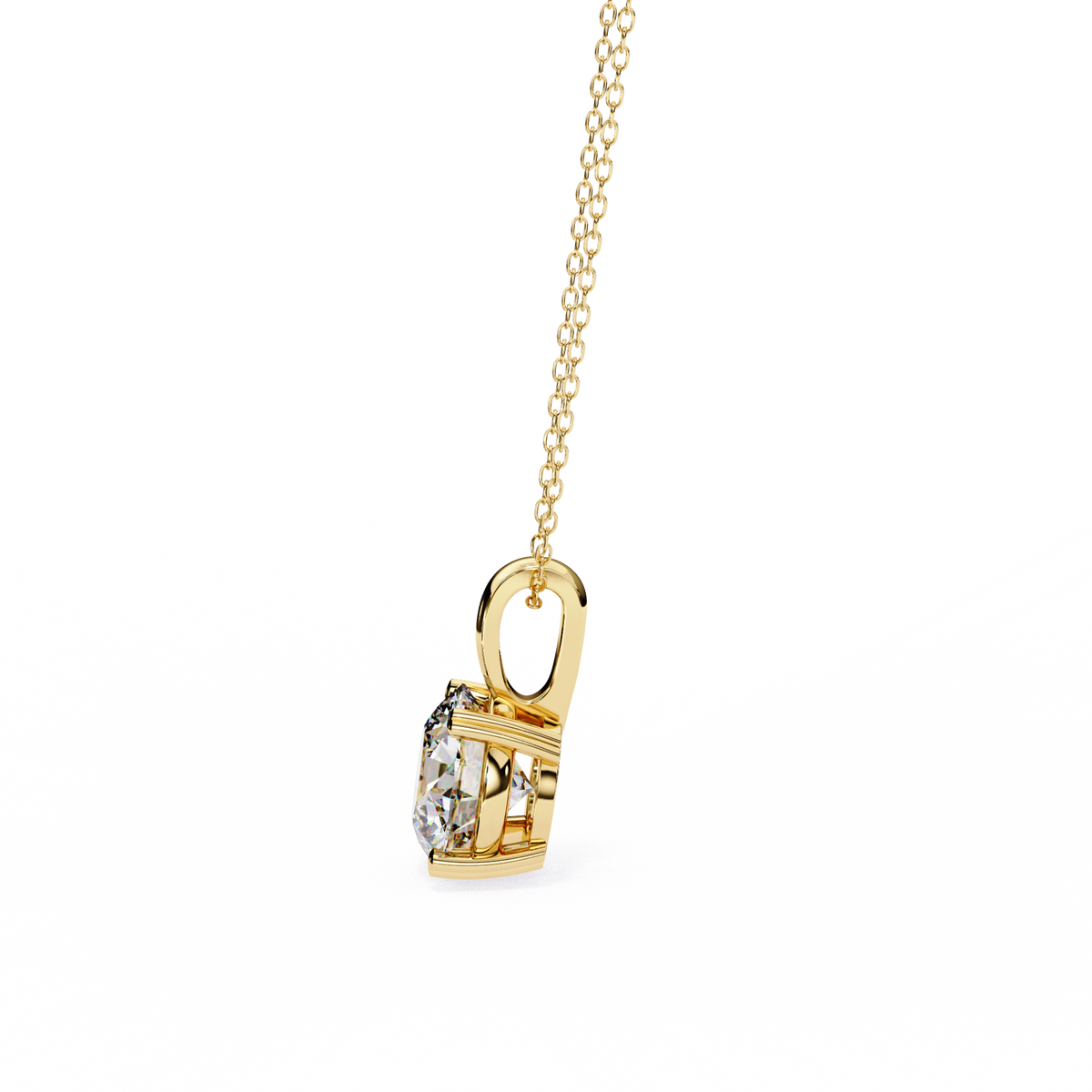 Reverra 14K Round Diamond Solitaire Pendant Necklace, CTTW-0.8