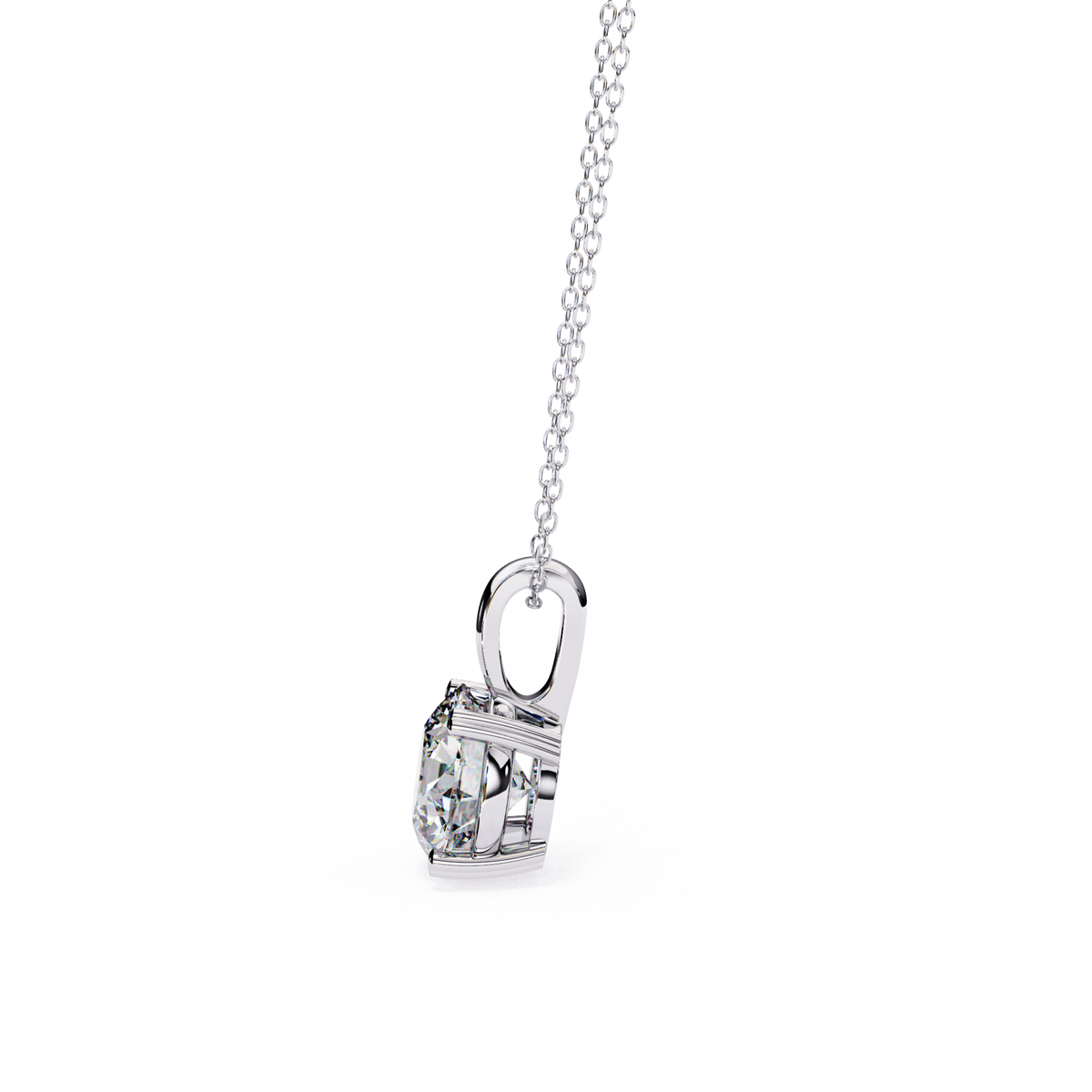 Reverra 14K Round Diamond Solitaire Pendant Necklace, CTTW-0.8